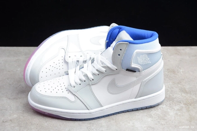 Rep Onekick CK6637-104 Racer Zoom Air Blue 1 White Jordan High Retro 0726